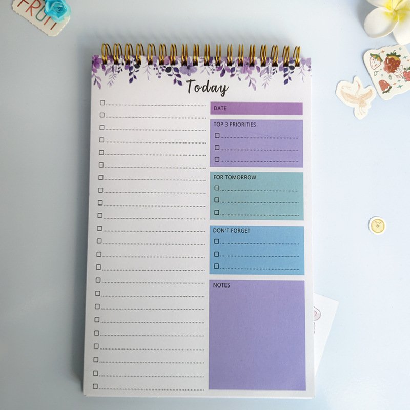 LABON Undated 52 Sheets To Do List Notepad Checklist Organizer Spiral Daily Work Planner Memo Pad