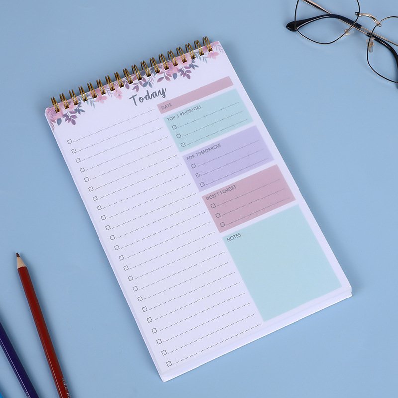 LABON Undated 52 Sheets To Do List Notepad Checklist Organizer Spiral Daily Work Planner Memo Pad