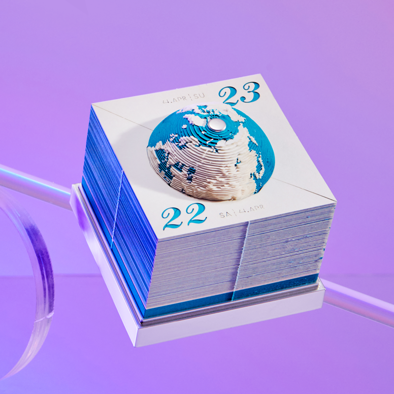 English version Cultural creativity 3D memo pad desk calendar earth design