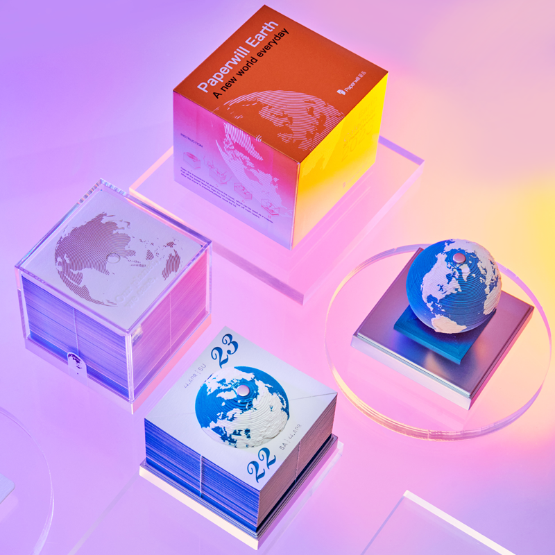 English version Cultural creativity 3D memo pad desk calendar earth design