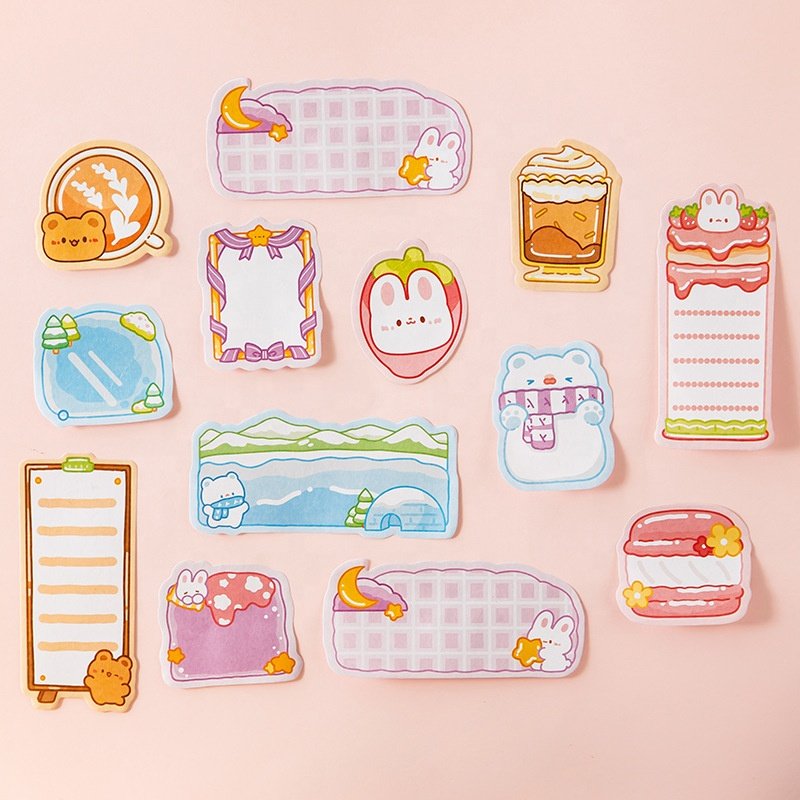 Creative school girls kawaii cartoon cute stationary sticky note for kids