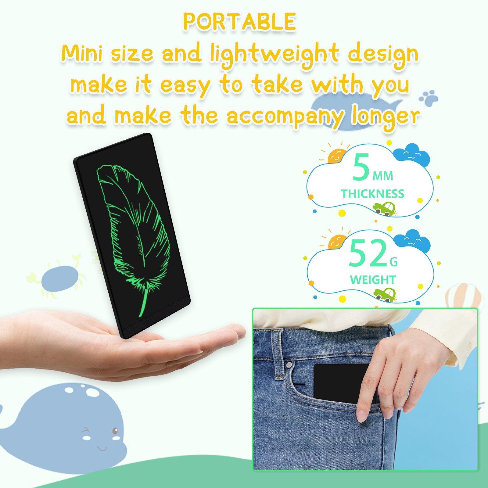 digital electronic drawing boards multi color screen 6.5 inch lcd writing tablet memo pad