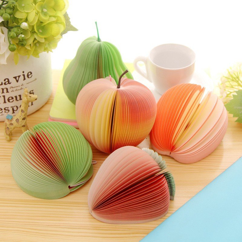 New Design Emulational Fruit Shaped Memo Pad Creative Office Stationary Apple Vegetable Sticky Notes
