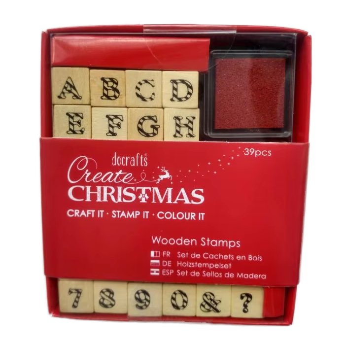 Stationery Supply Kids Children Wooden Stamp Toy Set Christmas Gifts