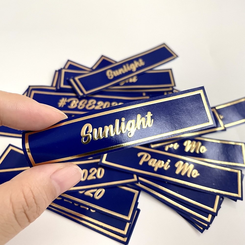 Minsda Cigar Band Label Custom Embossed Gold Stamping Cigar Label Die Cut Cigar Label