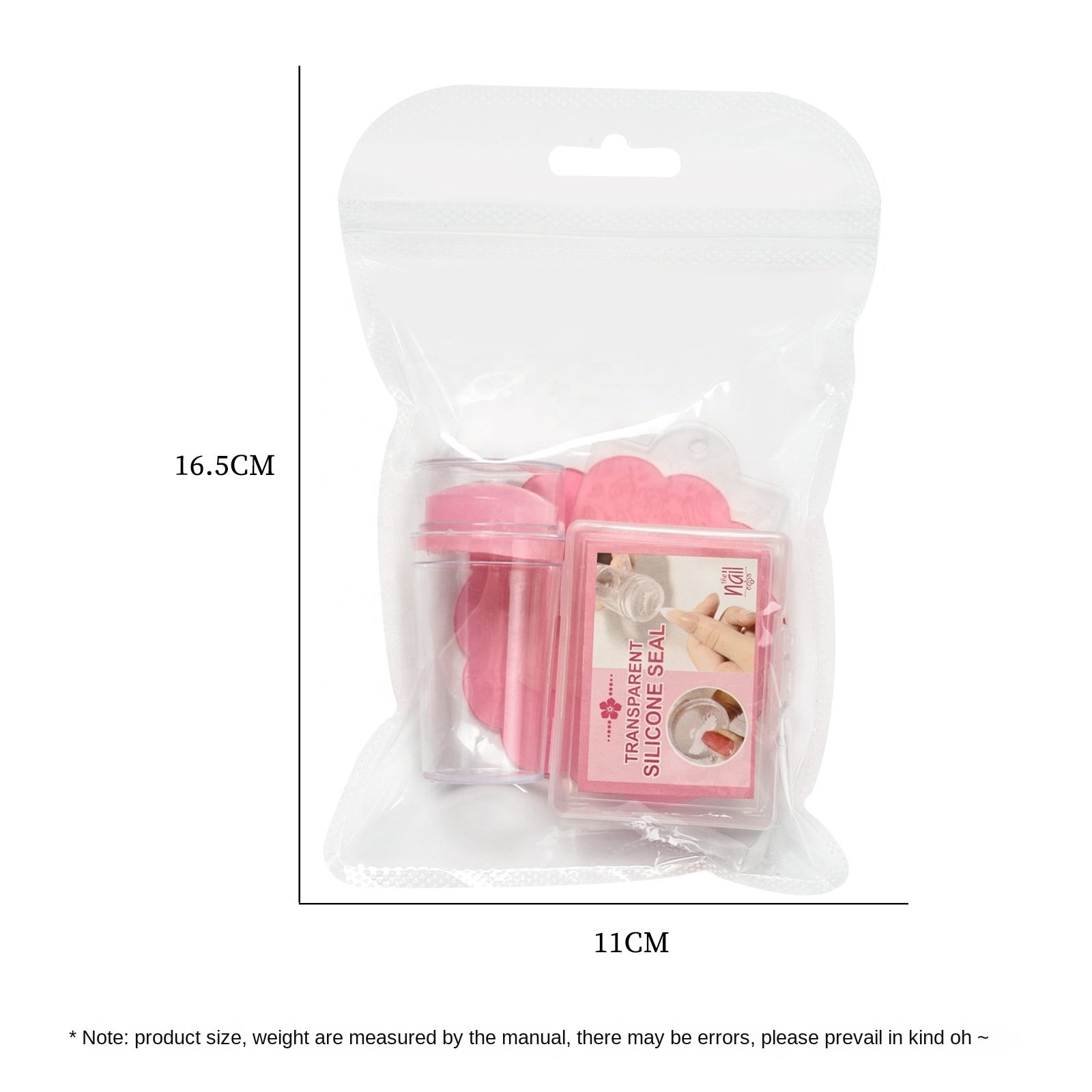 BQAN 2024 New Double Head Nail Clear Silicone Seal Uv Gel Transfer Template Transparent Stamps Nail Art Stamper Set