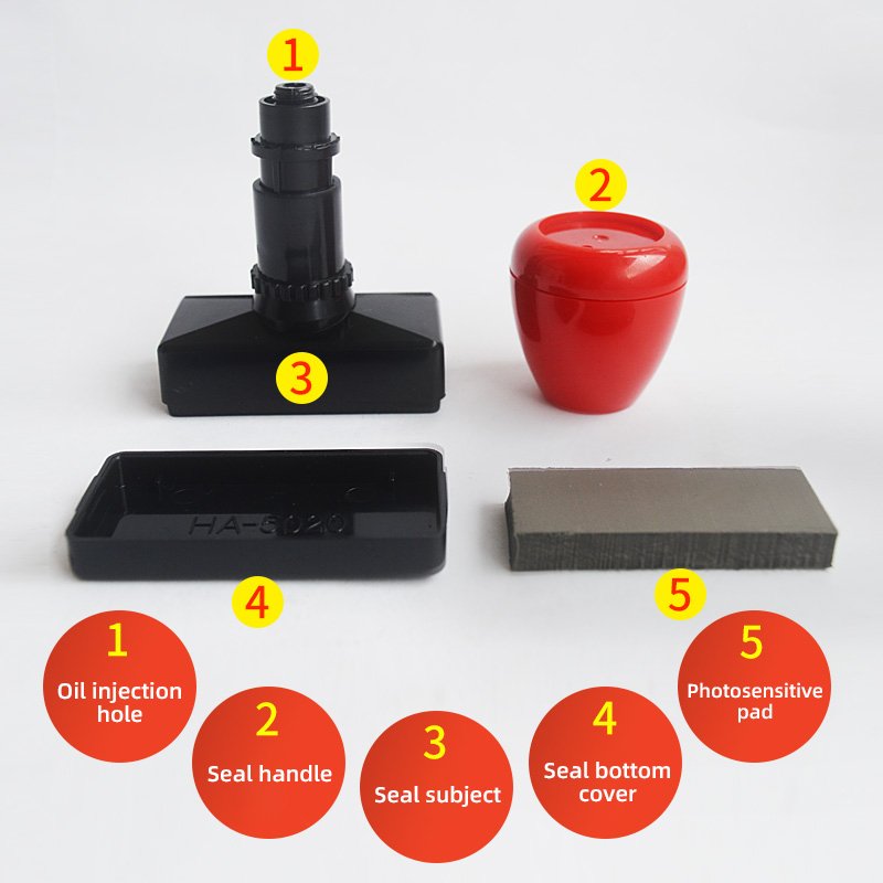 HArectangle series sparkling stamps Self-Inking Stamp Circular Imprint Plastic Ink Pad for Office Use