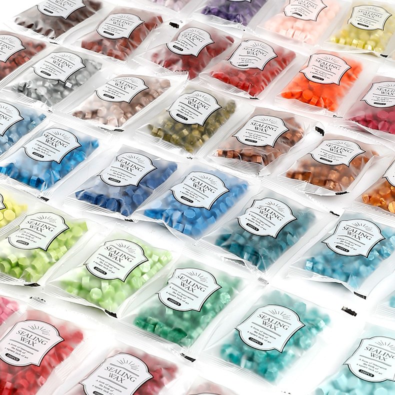 Wholesale high quality small sachets of particles color mixing color sealing wax fire lacquer seal wax