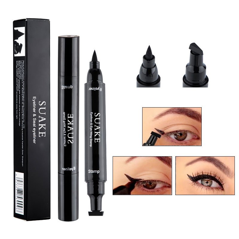Eye Makeup Vegan Long Lasting Liquid Black Eyeliner Stamp Waterproof Winged Shape Eyeliner Pencil
