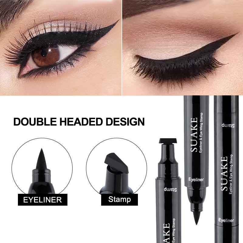 Eye Makeup Vegan Long Lasting Liquid Black Eyeliner Stamp Waterproof Winged Shape Eyeliner Pencil
