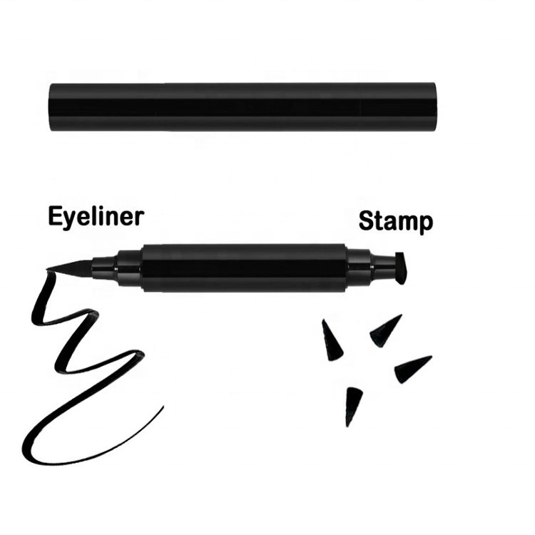 Waterproof long lasting fast dry eyeliner vegan private label stamp eyeliner with low MOQ