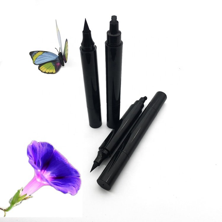 Waterproof long lasting fast dry eyeliner vegan private label stamp eyeliner with low MOQ