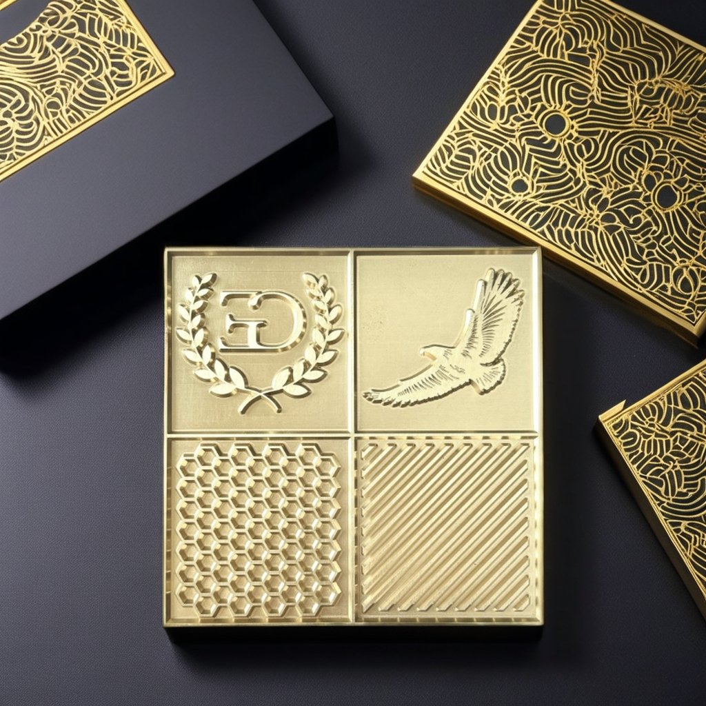 Ice Design Tray - simple wavy customized design - Personalized Brass Plate With Custom Stamp Bar Tools