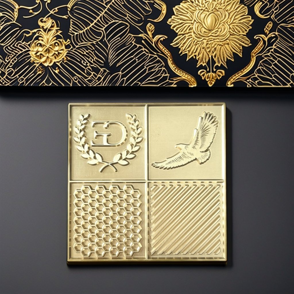 Ice Design Tray - simple wavy customized design - Personalized Brass Plate With Custom Stamp Bar Tools