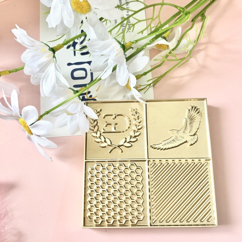 Ice Design Tray - simple wavy customized design - Personalized Brass Plate With Custom Stamp Bar Tools