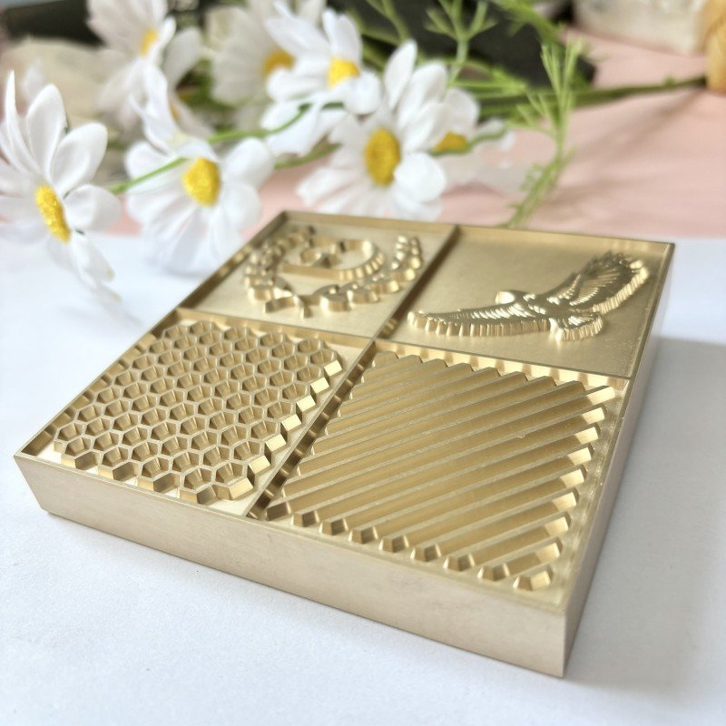Ice Design Tray - simple wavy customized design - Personalized Brass Plate With Custom Stamp Bar Tools