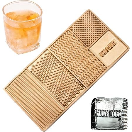 Customized Stainless Steel 304 Food Grade Wooden Handle Brass Ice Stamp