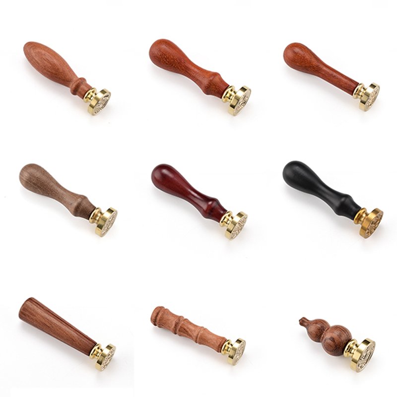 Wax Seal Stamp Clay Tools Stamp with Handle Wholesale Wooden Handle Rubber for Custom Wood Decoration Rectangle Shape Wooden