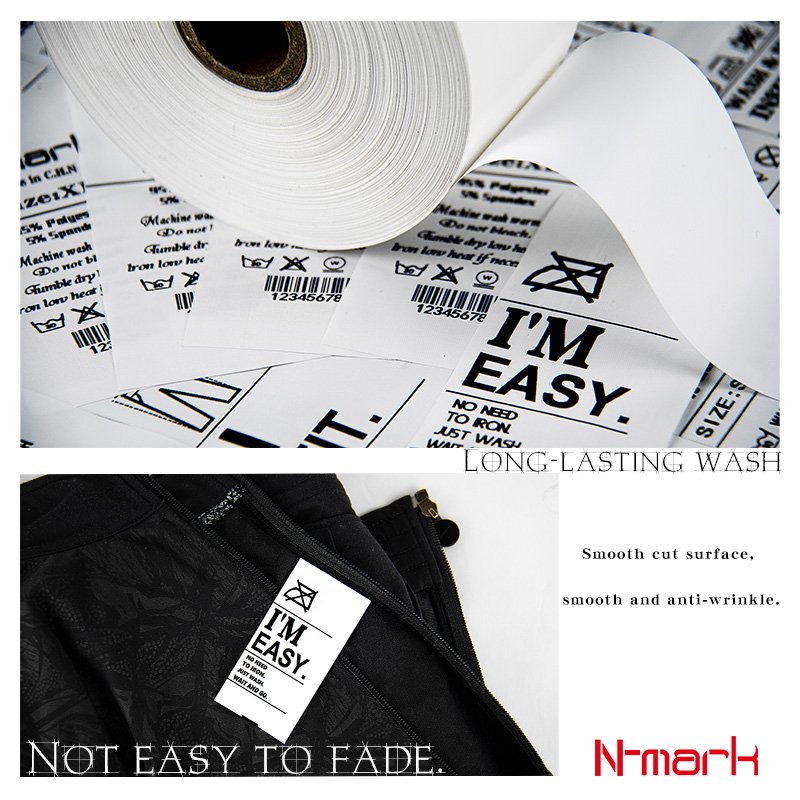 N-mark China automatically cutting cloth label ribbon printer, garment shop multi-pieces care label digital printing machine