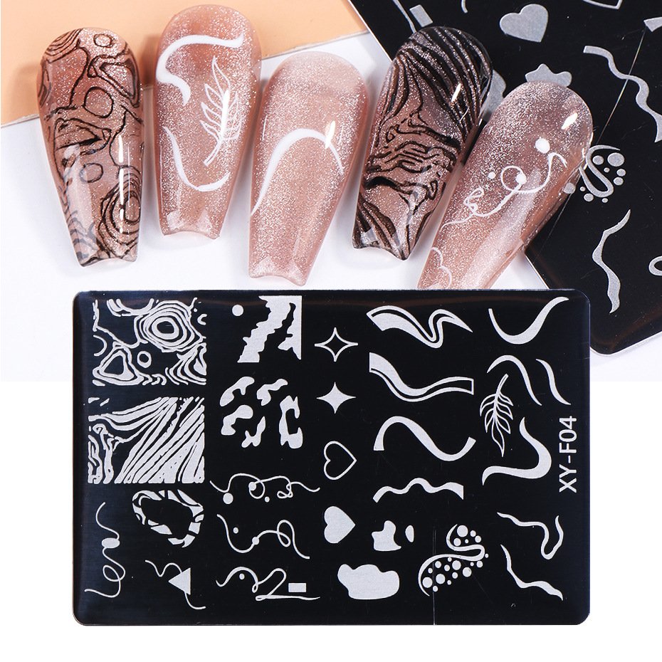 Valentines Love Heart Letter Transfer Nail Stamp Plates Geometry Flower Nail Stamping Plate
