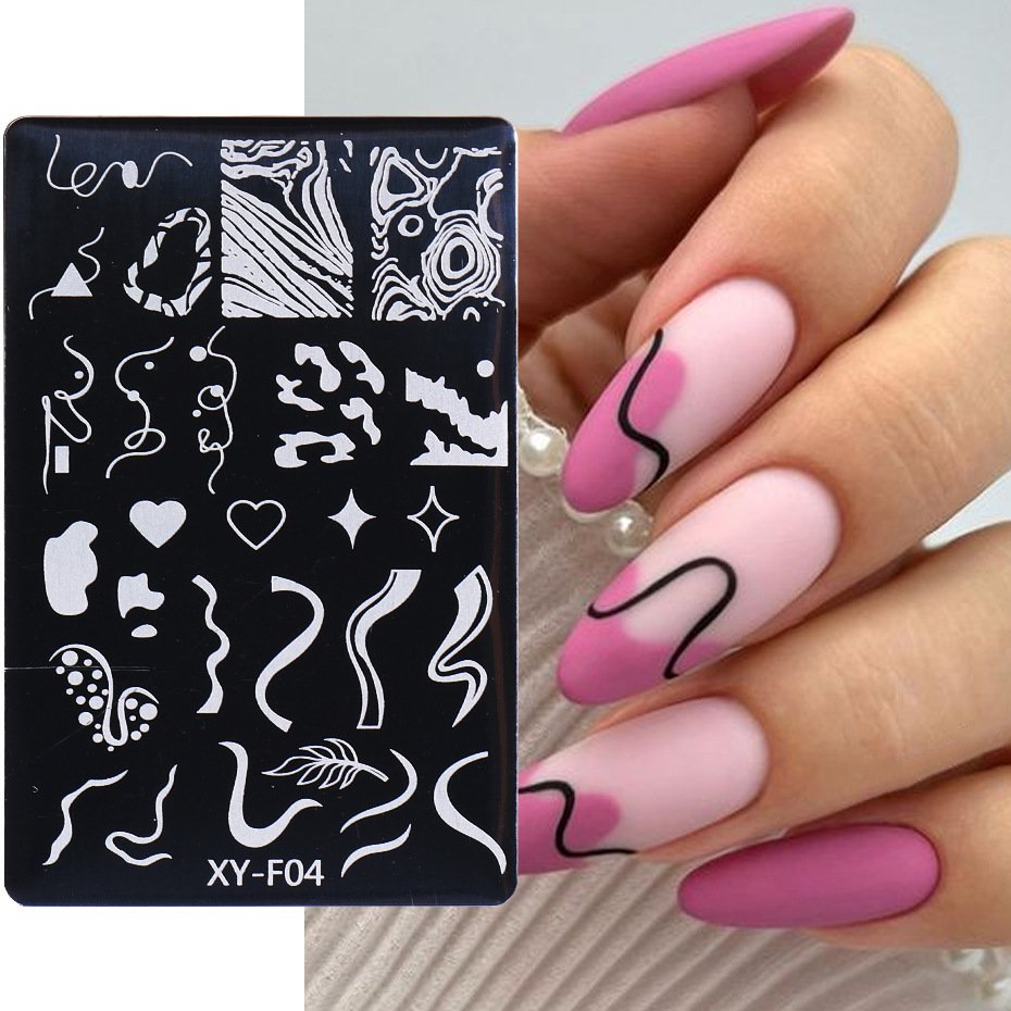 Valentines Love Heart Letter Transfer Nail Stamp Plates Geometry Flower Nail Stamping Plate