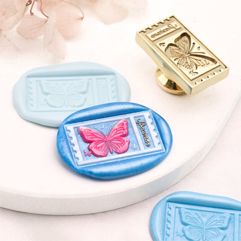 Factory Price Insect Specimens Series Butterfly Bumblebee Lizard Skeleton Wax Seal Stamp Head