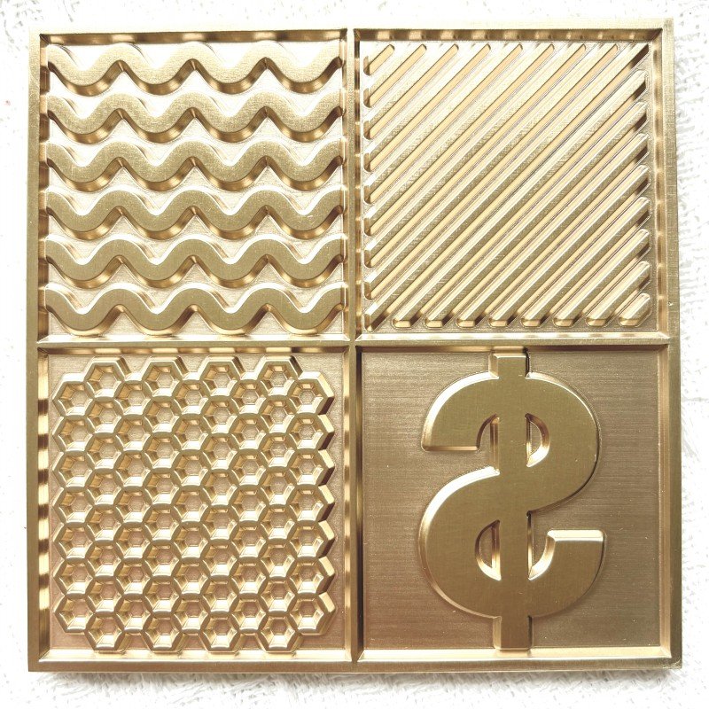 Ice Design Tray - simple wavy customized design - Personalized Brass Plate With Custom Stamp Bar Tools