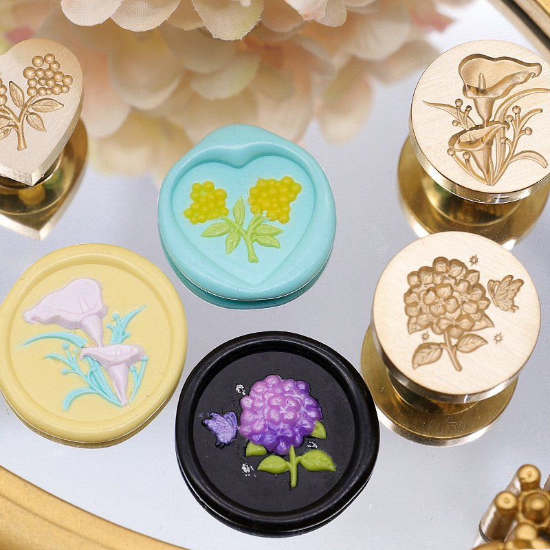 3D Shape Tree Leaves Custom Logo Brass Head Wood Stamp