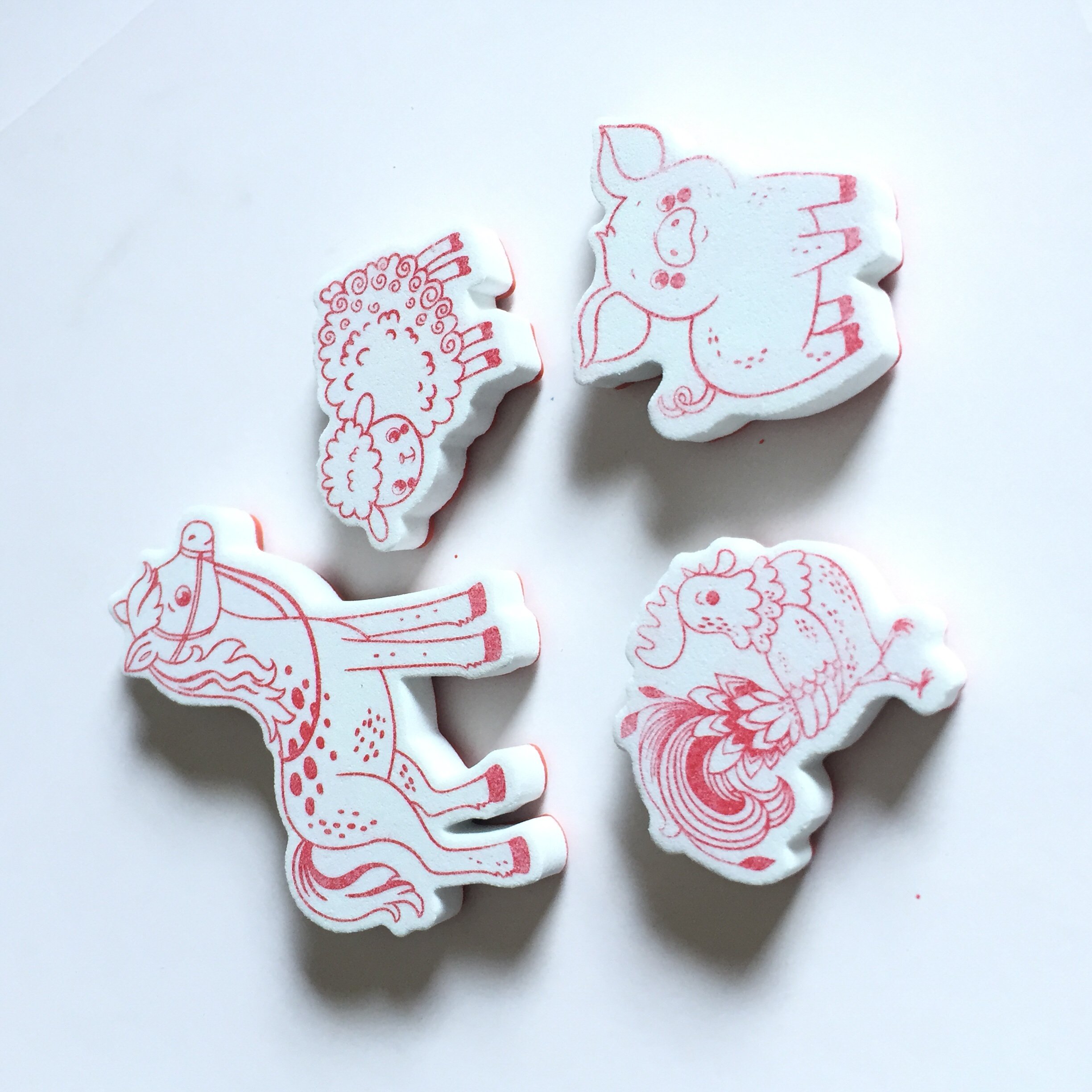 Cartoon animal pattern stamps custom Children's toys foam seal customization High quality EVA material Support pattern/size