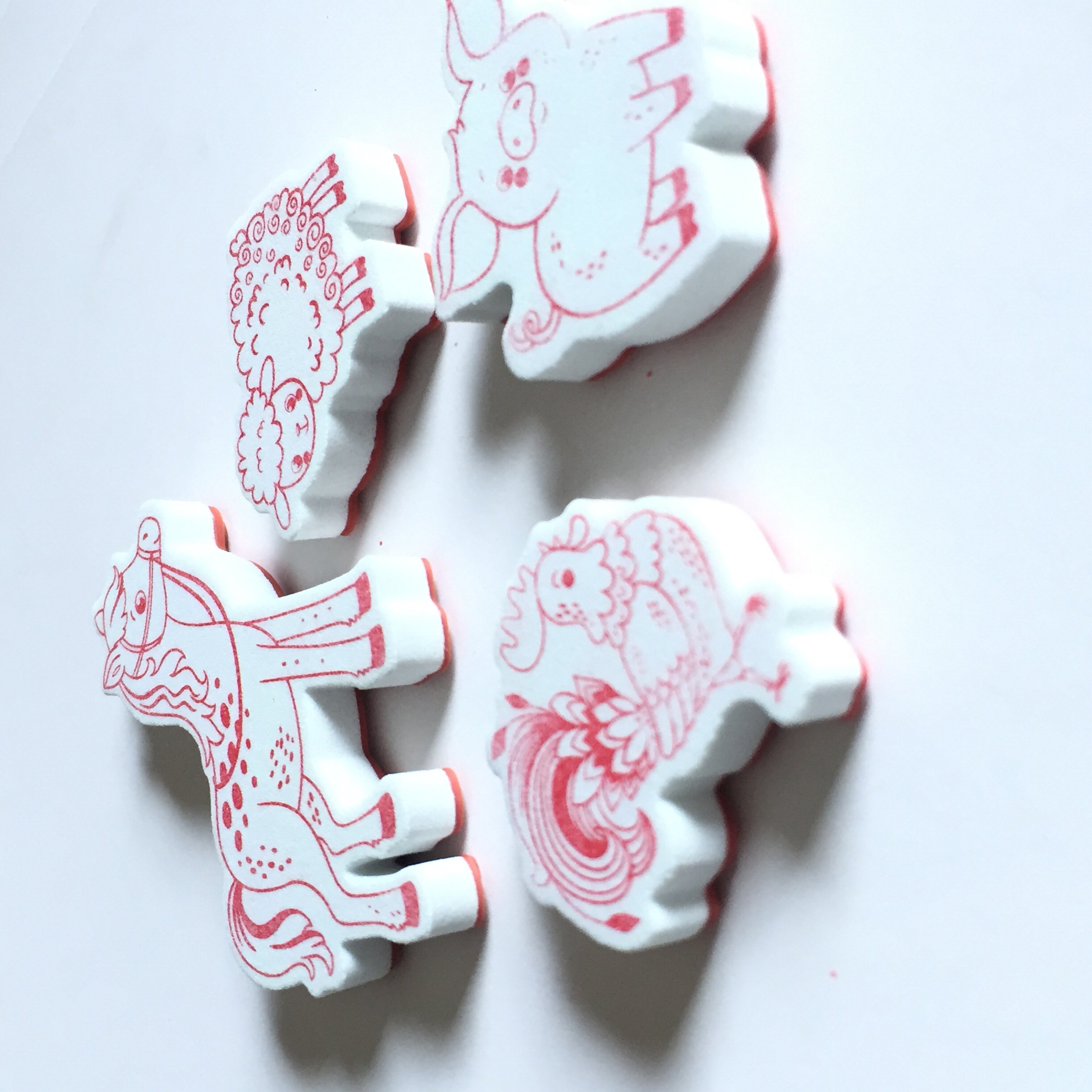 Cartoon animal pattern stamps custom Children's toys foam seal customization High quality EVA material Support pattern/size