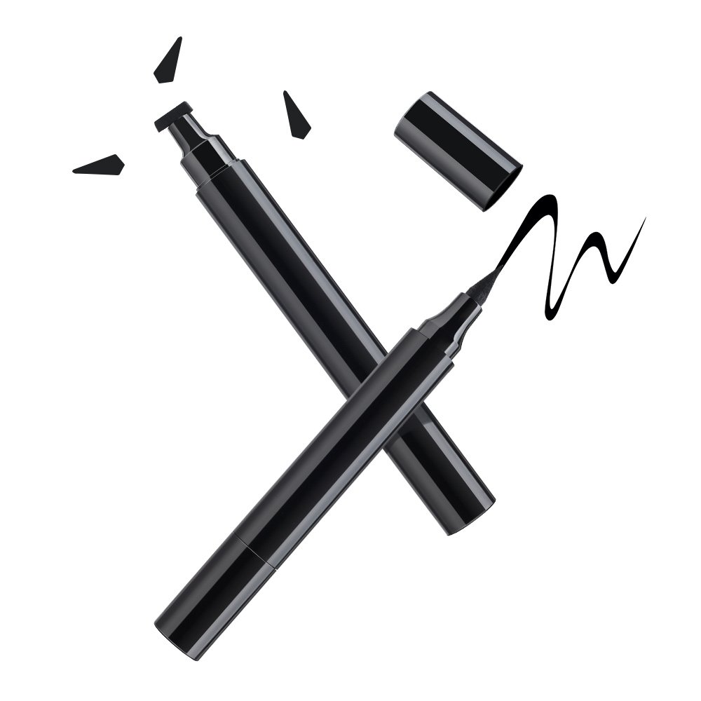 Wholesale Custom Private Label No Logo Factory Pink Color Liquid eyeliner Pen stamp 2 In 1 eyeliner