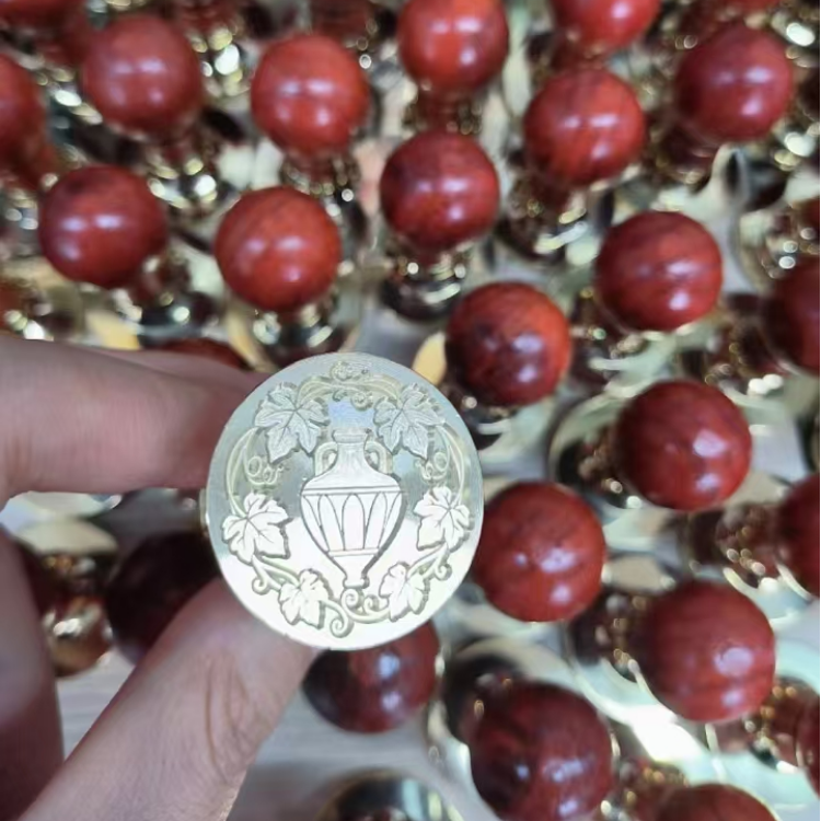 China Manufacturer Personalized Door to door Shipping Standard Stamp Metal Wedding electric wax seal Wax Stamp Wood Handle stamp