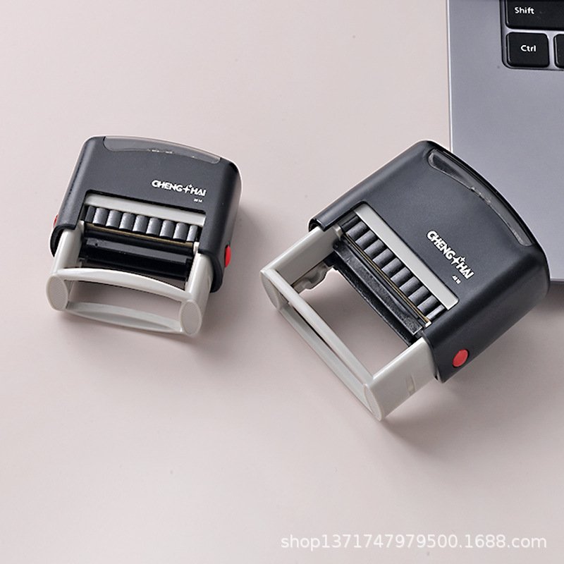 Rectangular automatic rebound ink removal seal material can be customized logo flipping bucket sealing seal stamp Made in China