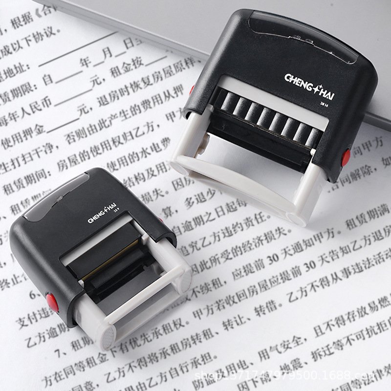 Rectangular automatic rebound ink removal seal material can be customized logo flipping bucket sealing seal stamp Made in China