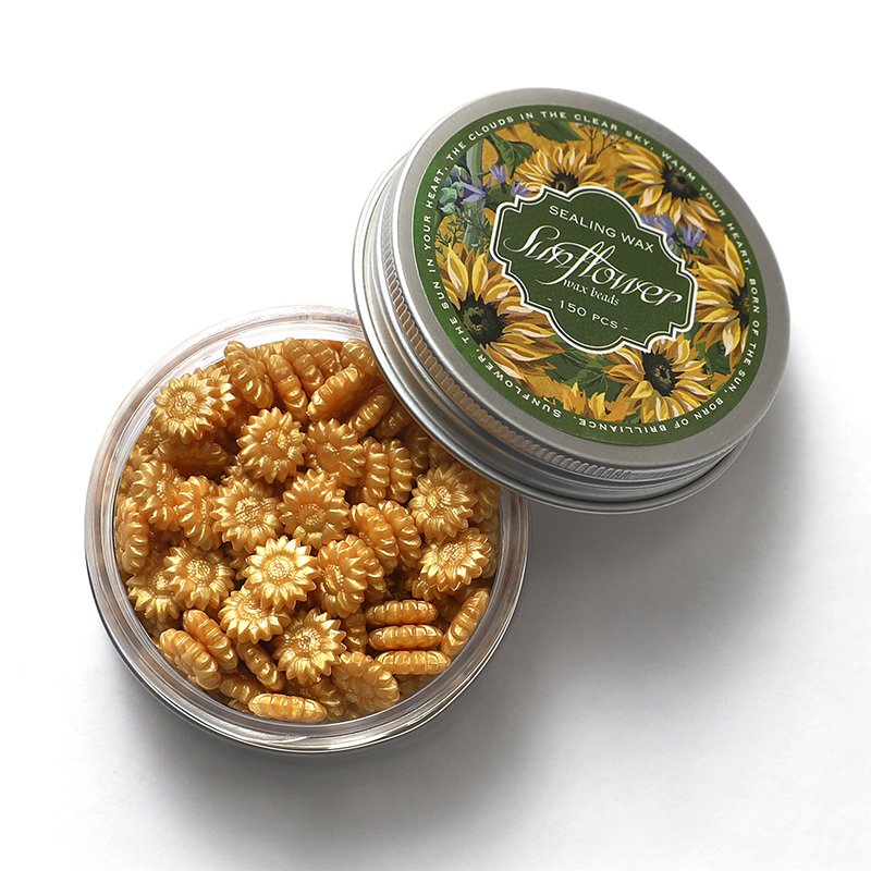 Sunflower shaped wax bead stamp material plastic bottle wax gift packaging manufacturer wholesale
