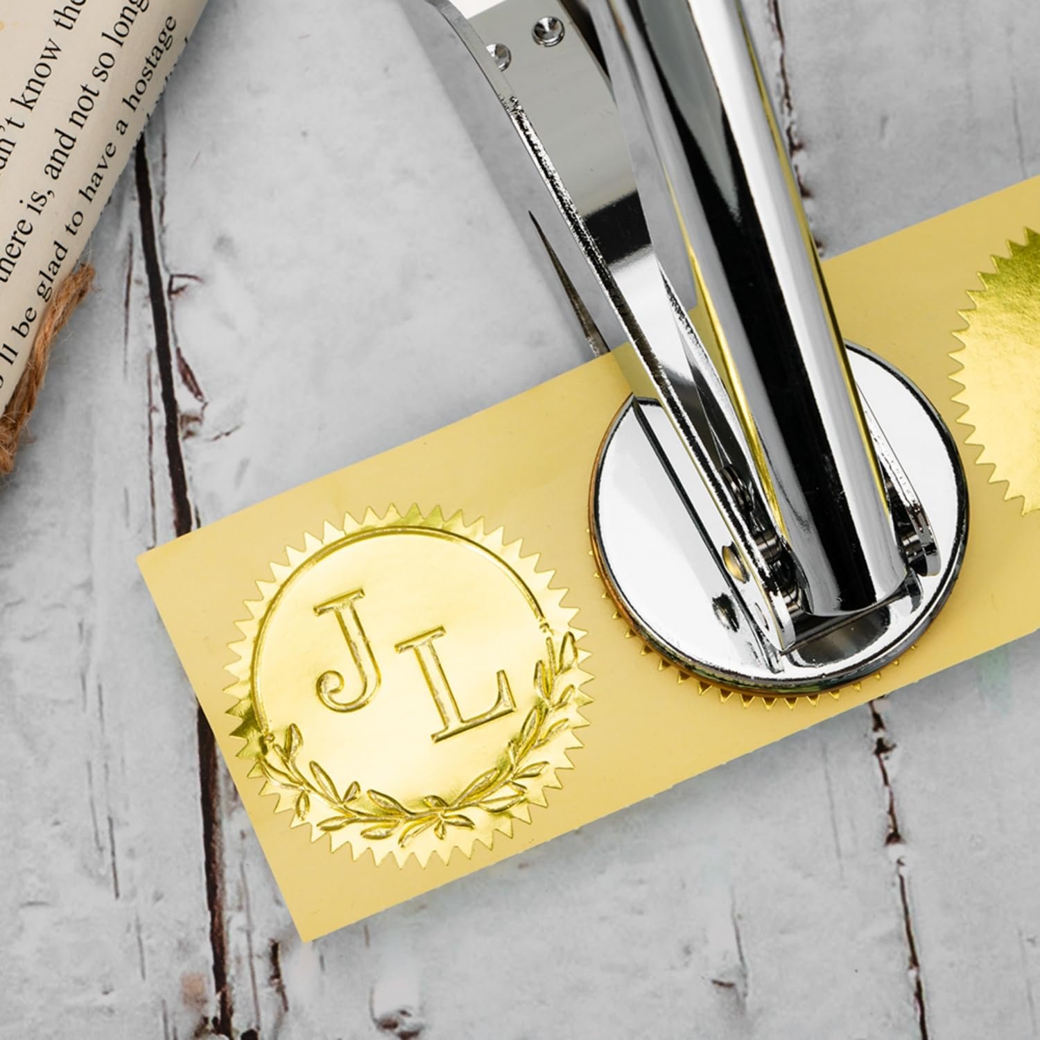 Embossed stamp China Made custom leather logo brass paper embossing stamp book embosser stamp