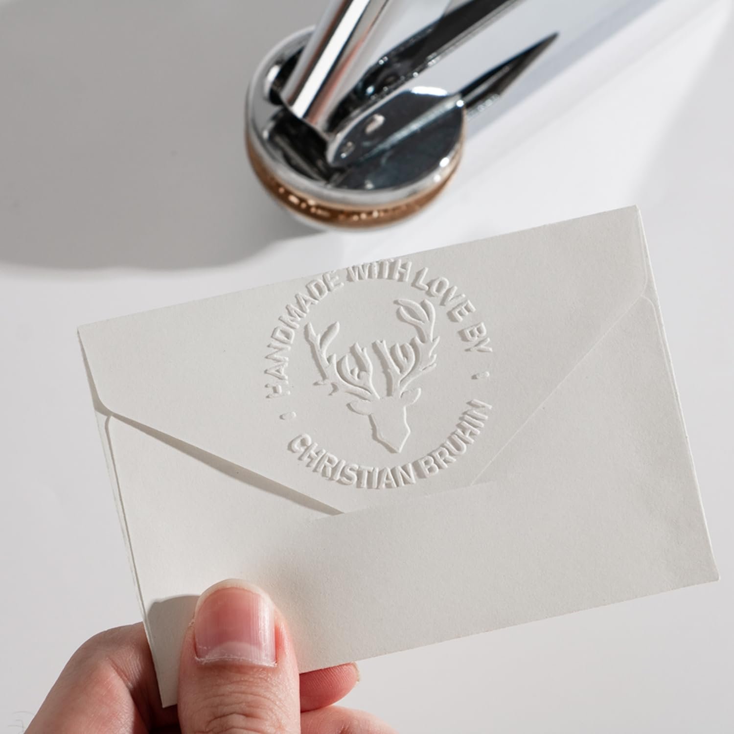 Embossed stamp China Made custom leather logo brass paper embossing stamp book embosser stamp