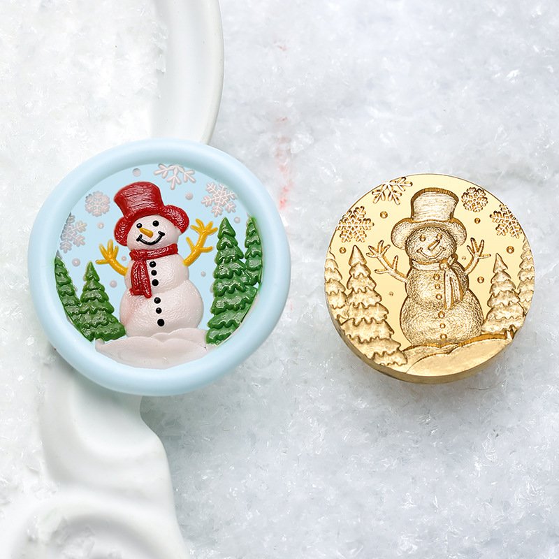 Factory Price Christmas Series Smiling Snowman Celebrating Christmas Holiday Gifts Wax Seal Stamp Head