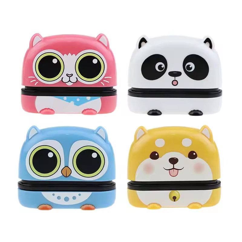 Wholesale Double Sided Ink flash Stamp Custom Name Personalized Logo Sponge Cartoon Animal Stamp