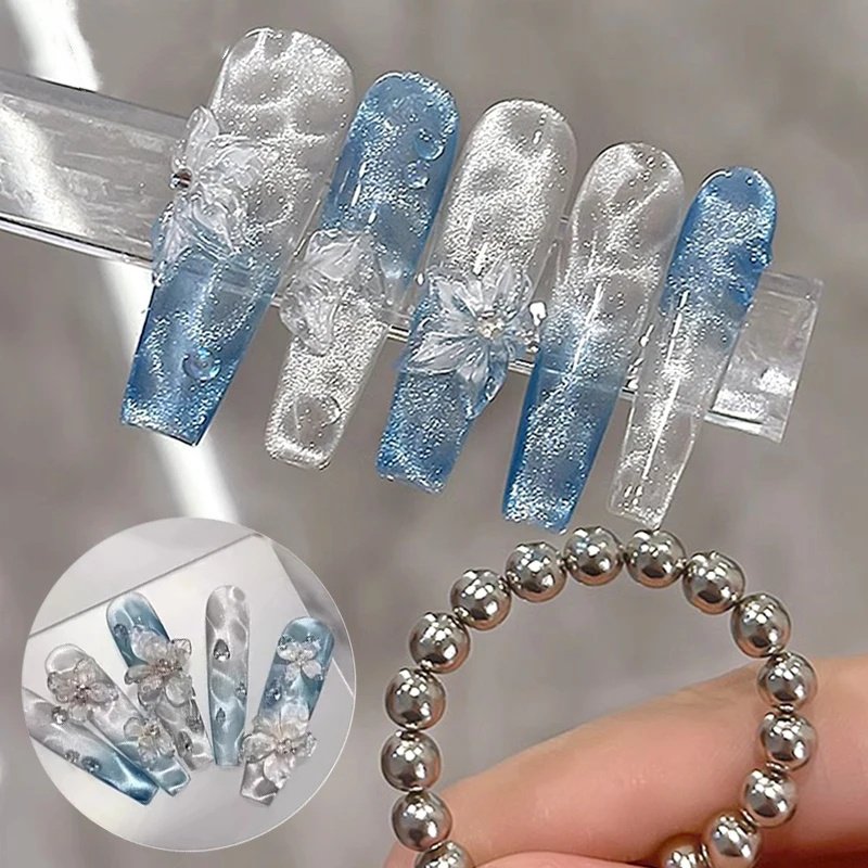 Magnet Cat Eye Beads For Nail Gel Polish 3D Line Strip Effect Small Round Stick Magnetic Beads Manicure Design Tools
