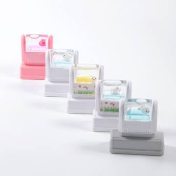 factory supply DIY kid toy fun joy pupil stamp distribution pre ink flah foam stamp Hongtu clothes flash stamp
