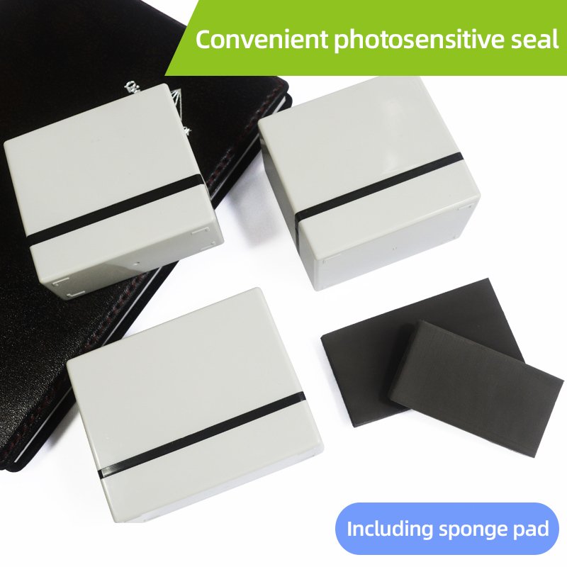JLX Rectangular glitter stamp Self-Inking Stamp Circular Imprint Plastic Ink Pad for Office Use