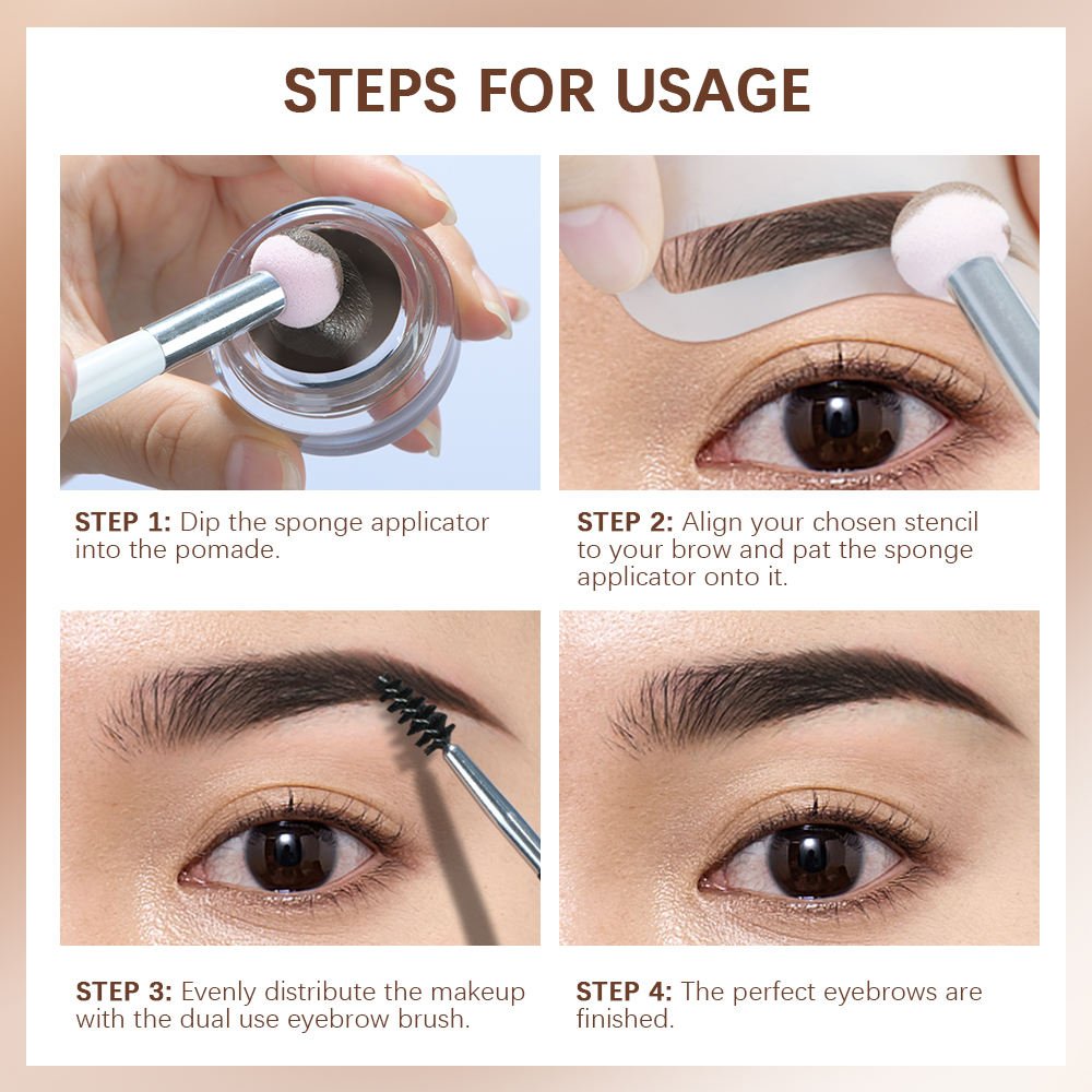 OEM Eyebrow Stamp Stencil Kit Brow Pomade Create Eyebrow Colors Makeup Brow Stamp TINT Waterproof Long Lasting