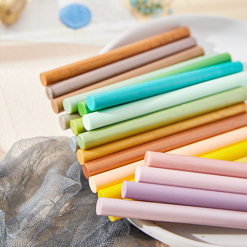 Hot glue gun with glue stick, colour sealing wax sticks