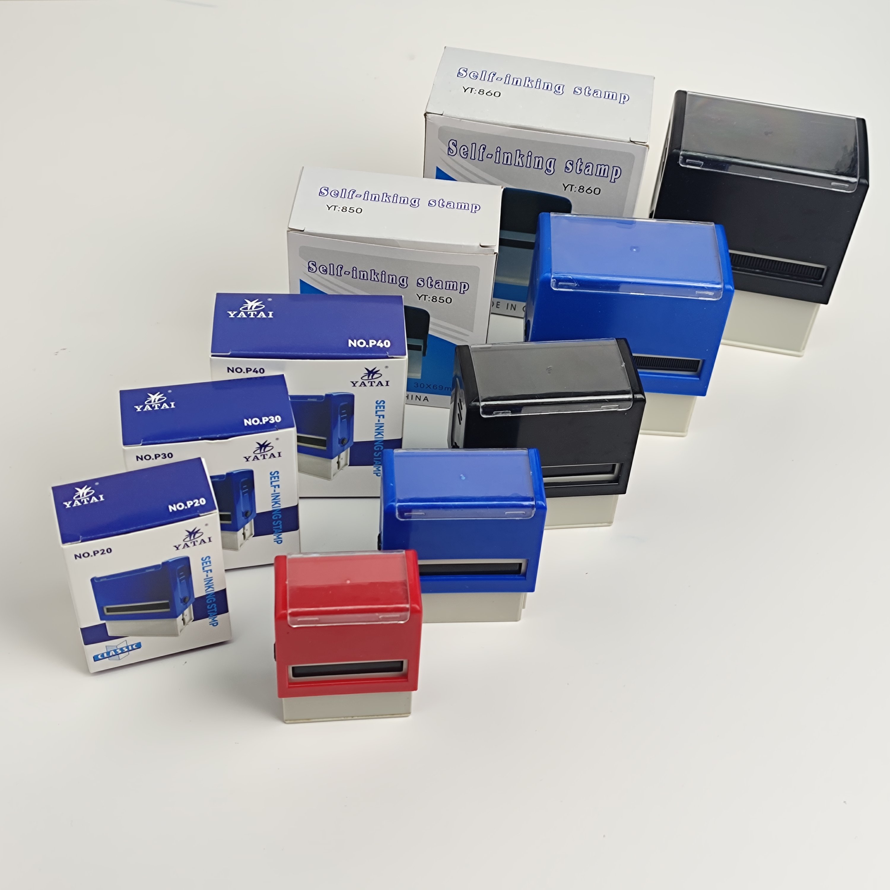 High Quality Low Price Rectangle Automatic Self Inking Stamp Stempel Office Text Rubber Stamps