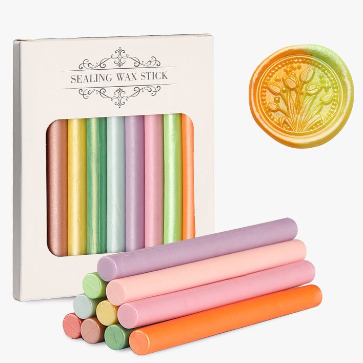 Boxed Fireproof Paint Wax Rod 10 Mixed Fireproof Paint Sealed Stamp Wax Seal Set Sealed Wax Rod Manufacturer Wholesale