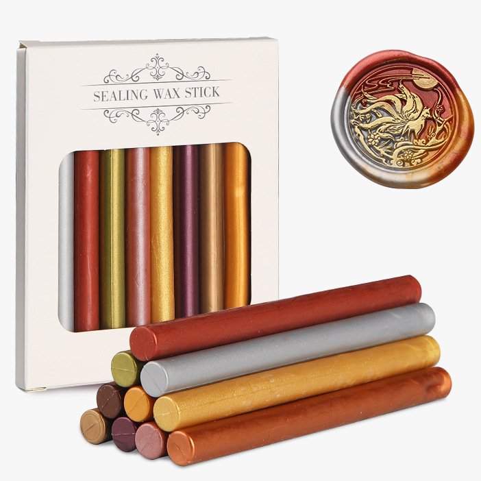 Boxed Fireproof Paint Wax Rod 10 Mixed Fireproof Paint Sealed Stamp Wax Seal Set Sealed Wax Rod Manufacturer Wholesale