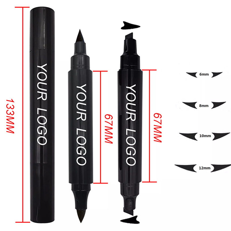 Double Head Wing Shape Liquid Eyeliner Stamp Private Label Color Eyeliner 2 in 1 Stamp Eraser Eyeliner Pencil