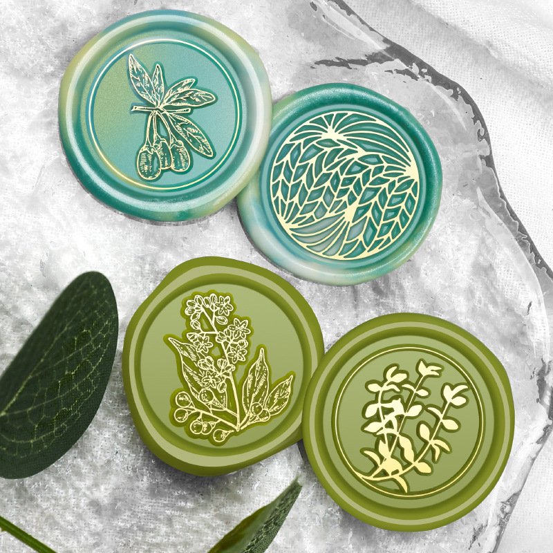 High Quality Plant Series Lavender Ginkgo Leaves Cherry Blossoms Wax Seal Stamp Head