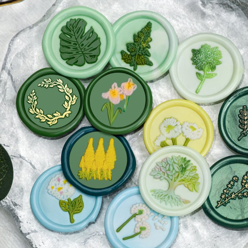 High Quality Plant Series Lavender Ginkgo Leaves Cherry Blossoms Wax Seal Stamp Head